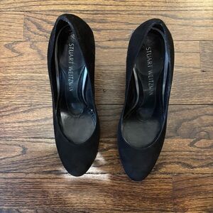 Stuart Weitzman Black Suede Round Toe Heel Size 6M